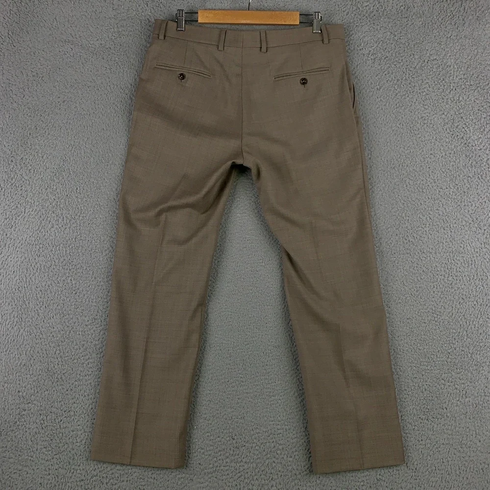 Tommy Hilfiger 2 Piece Suit 40R Modern Fit Tan 2-Button Wool Blend Pants 34x30